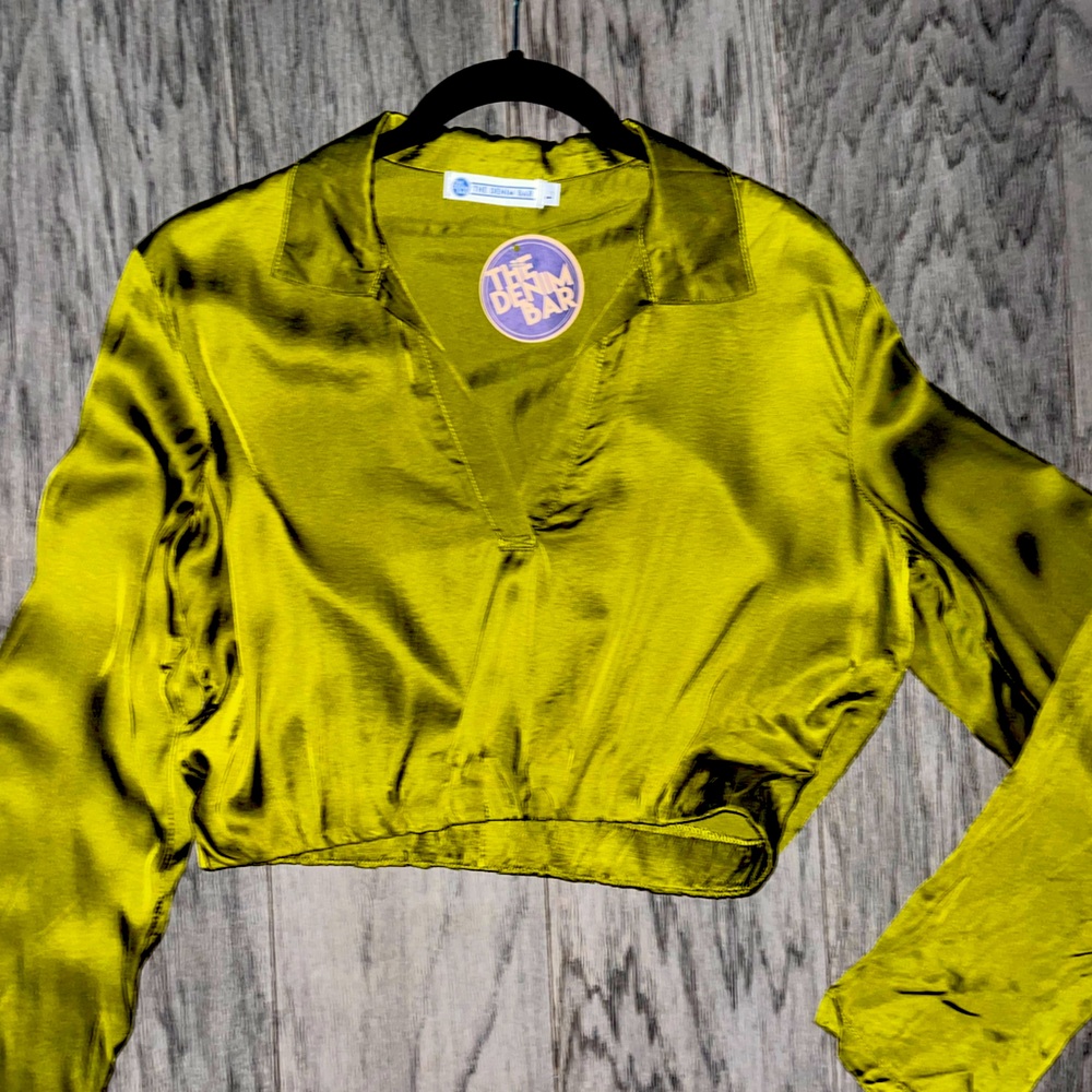 Silky long sleeve blouse- LIME Green - BOUTIQUE blouse